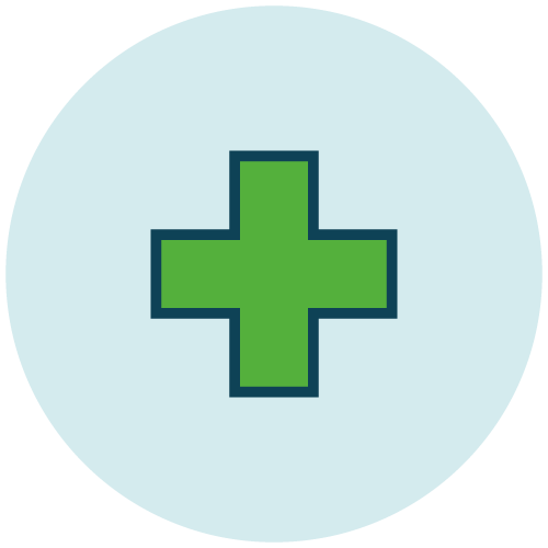 medical cross icon green and blue