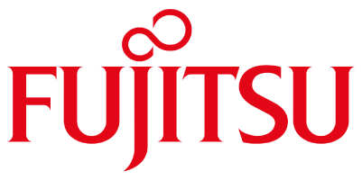Fujitsu logo in red