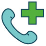 blue phone with medical cross icon
