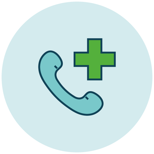 Large-Webpage-Icons-Contact-23 Contact us icon of a blue phone and green medical cross